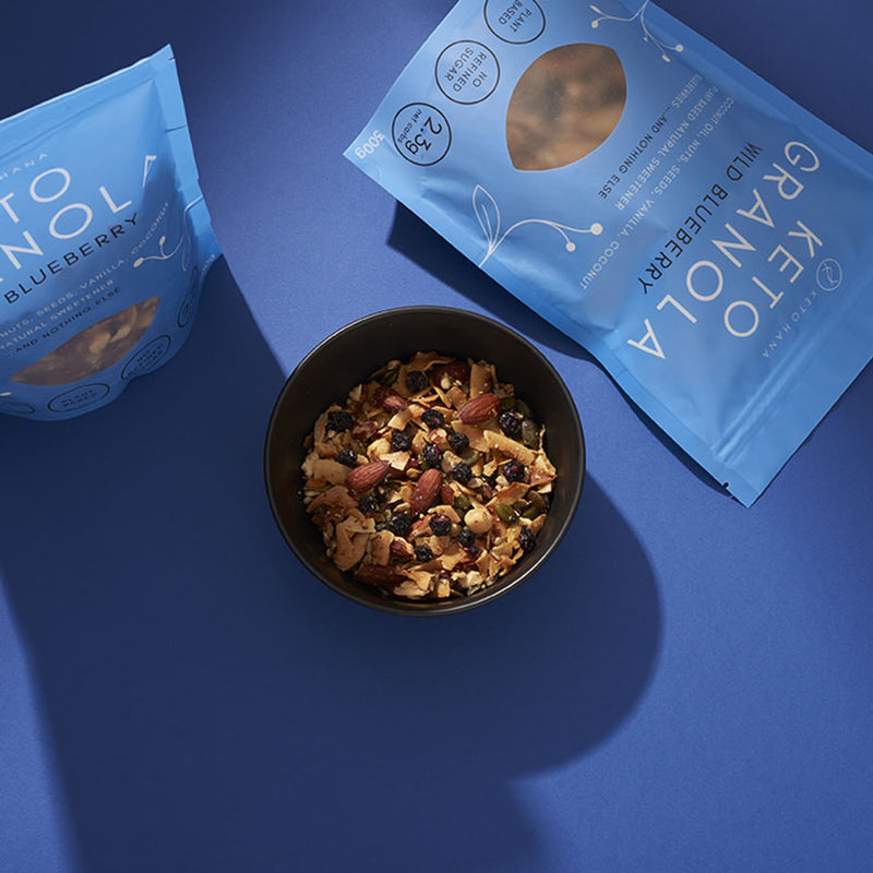Keto Hana wild blueberry granola 300g, imported from the UK