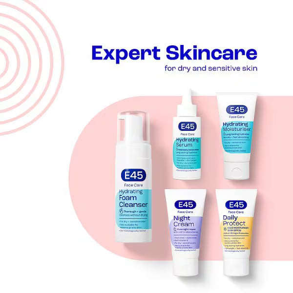 E45 face foaming cleanser for dry sensitive skin 150ml - British product