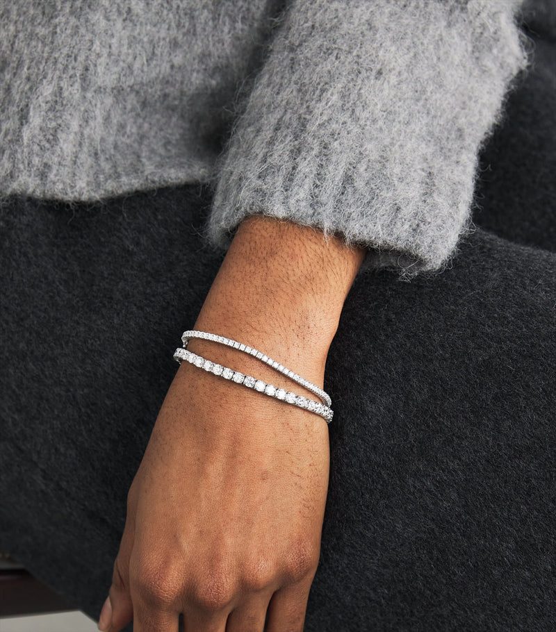 Harrods white gold diamond tennis bracelet 2.00ct - British product