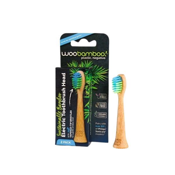 Woobamboo bamboo toothbrush heads 2 pack (British brand)