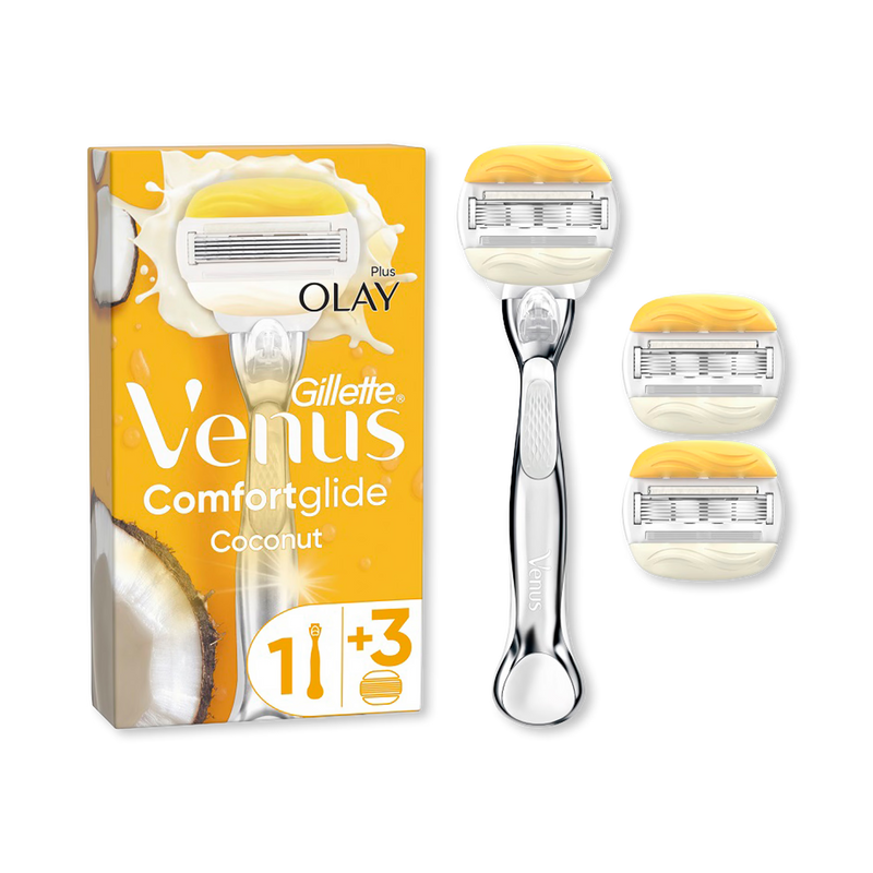 Gillette Venus Comfortglide women's razor with Olay 5 blades, UK version