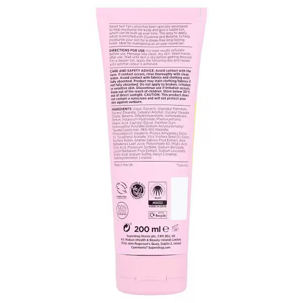 Solait Gradual Tan Lotion Medium 200ml (British brand)
