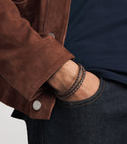 Tateossian Chelsea braided leather bracelet, imported from the UK