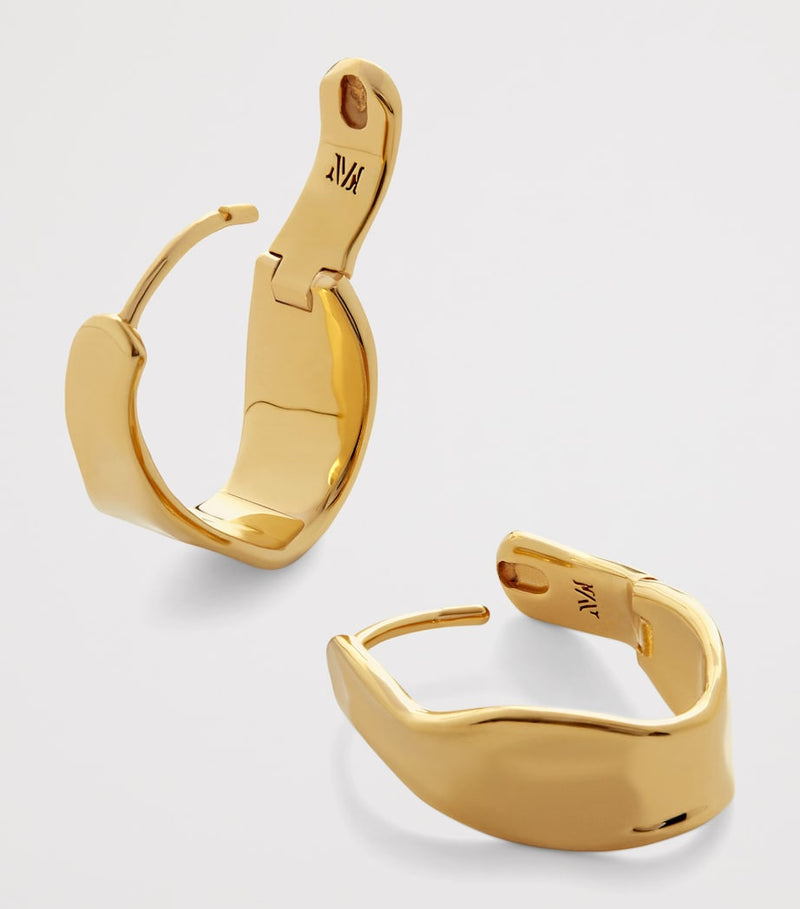 Monica Vinader gold vermeil Wave hoop earrings imported from the UK