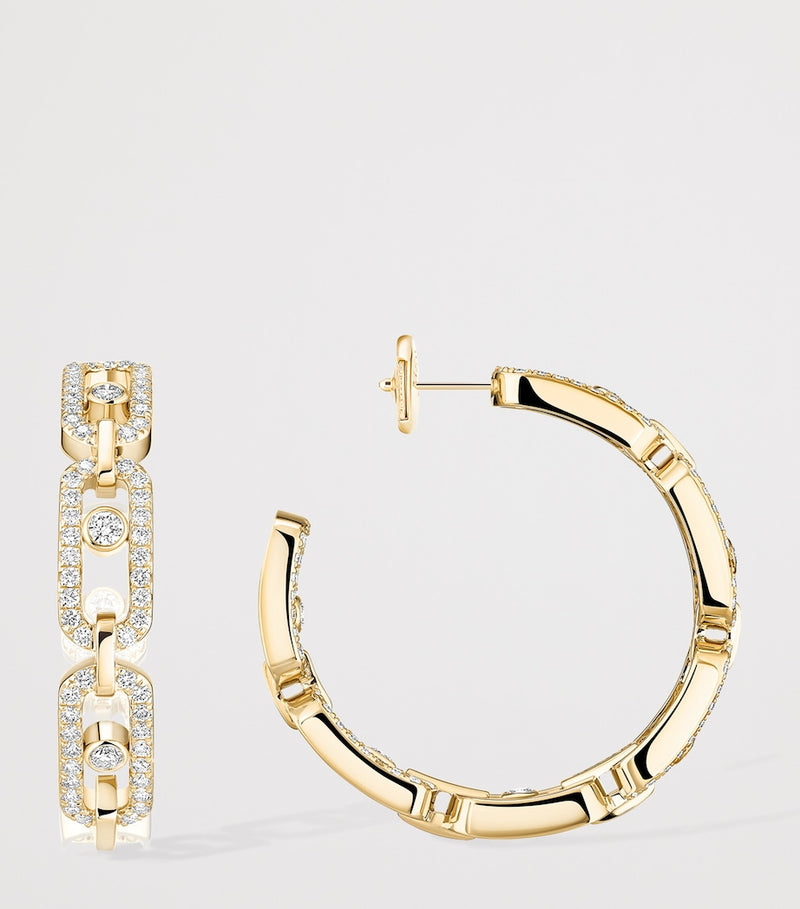 Messika Move Link hoop earrings yellow gold diamond 0.86ct - British product