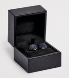 Giorgio Armani sterling silver cufflinks with blue pavé crystals, imported from the UK