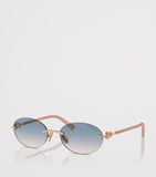 Tiffany & Co. rimless oval sunglasses with gold-tone temples, UK version