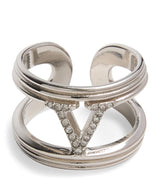 Harrods Valentino Garavani Crystal VLogo Ring- Buy online at McGrocer