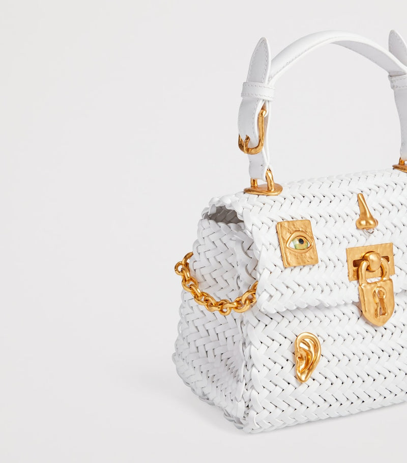 Schiaparelli mini calfskin bijoux secret top-handle bag, imported from the UK