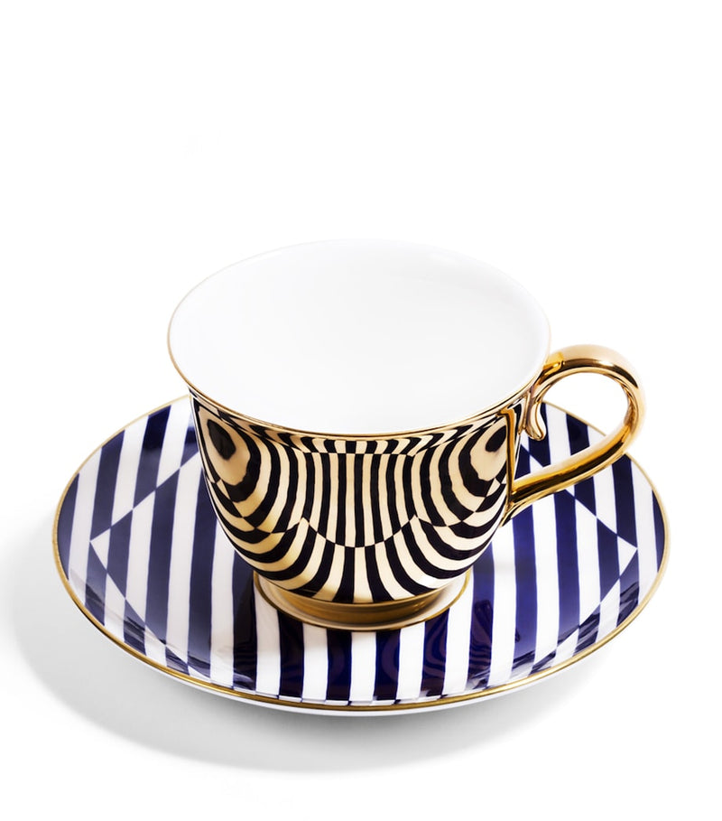Richard Brendon Superstripe teacup and saucer - British product