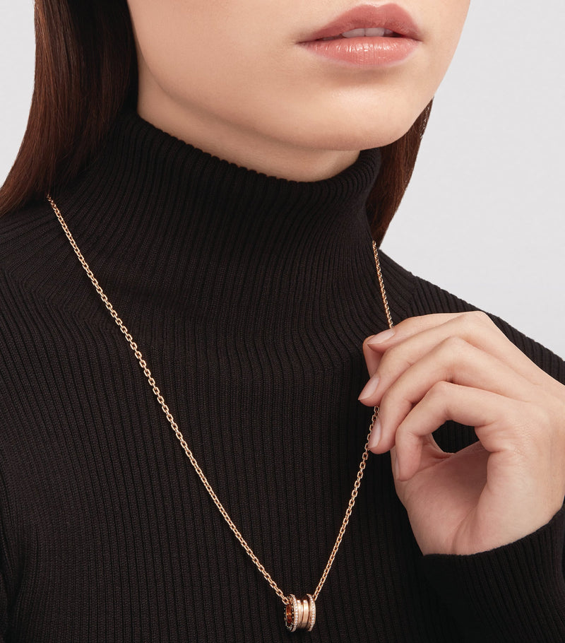 Bvlgari B.zero1 rose gold and diamond necklace, imported from the UK