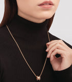 Bvlgari B.zero1 rose gold and diamond necklace, imported from the UK