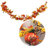 Livingandhome Maple Leaf Garland with Lights 180cm, UK version