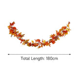 Livingandhome Maple Leaf Garland with Lights 180cm, UK version
