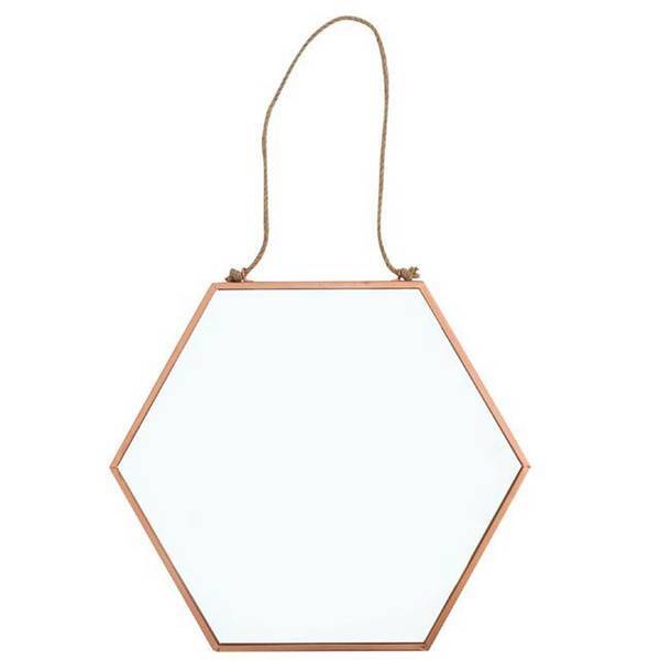 Something Different geometric copper mirror large, imported from the UK