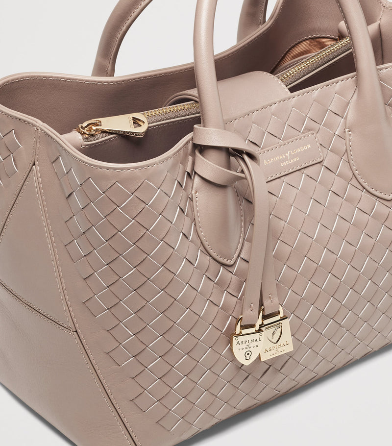 Aspinal of London woven leather midi tote bag, UK version