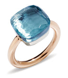 Pomellato Blue Topaz Nudo Classic ring 18kt rose gold - British product
