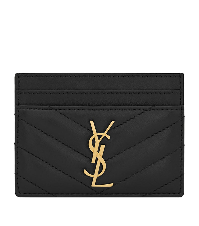 Saint Laurent Matelassé card holder calfskin leather 4 slots, imported from the UK