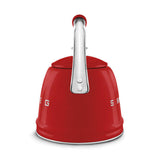 Smeg stovetop whistling kettle in red 2.3L, imported from the UK