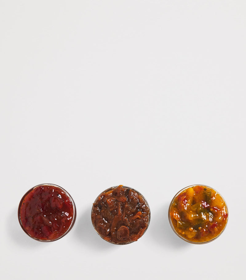 Harrods savoury condiments trio with Piccalilli, Pickle and Relish 371g, UK version
