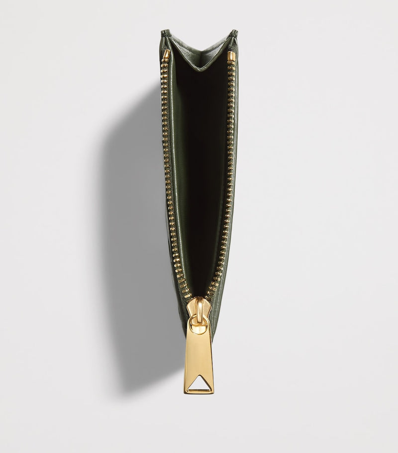 Bottega Veneta Intrecciato zipped card holder in nappa leather, imported from the UK