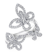 Harrods Graff White Gold and Diamond Butterfly Ring (One Size)- Buy online at McGrocer