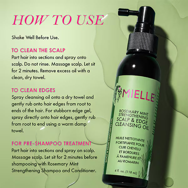 Mielle Rosemary Mint cleansing oil 118ml, imported from the UK