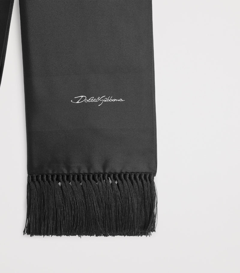 Dolce&Gabbana silk scarf with embroidered logo - British product