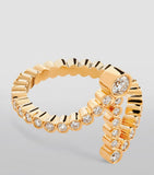 Sophie Bille Brahe gold and diamond 'I' initial ring, UK version