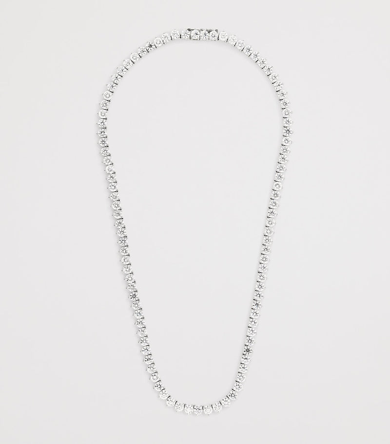 Harrods diamond tennis necklace 37.24ct white gold (British brand)