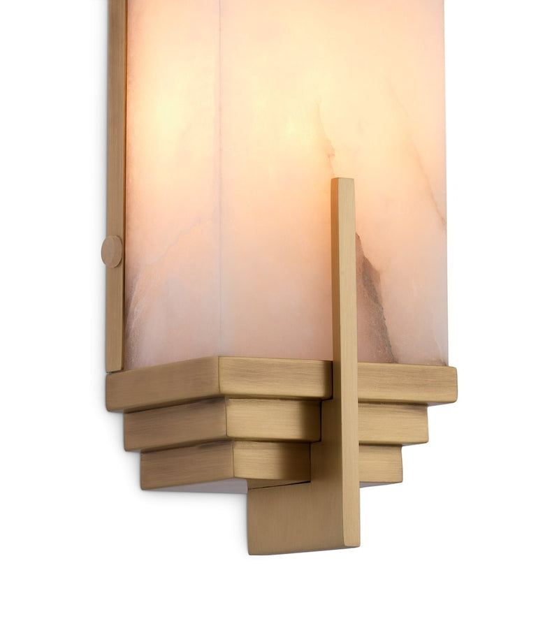 Eichholtz Harman Wall Lamp alabaster shade antique brass, UK version