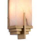 Eichholtz Harman Wall Lamp alabaster shade antique brass, UK version