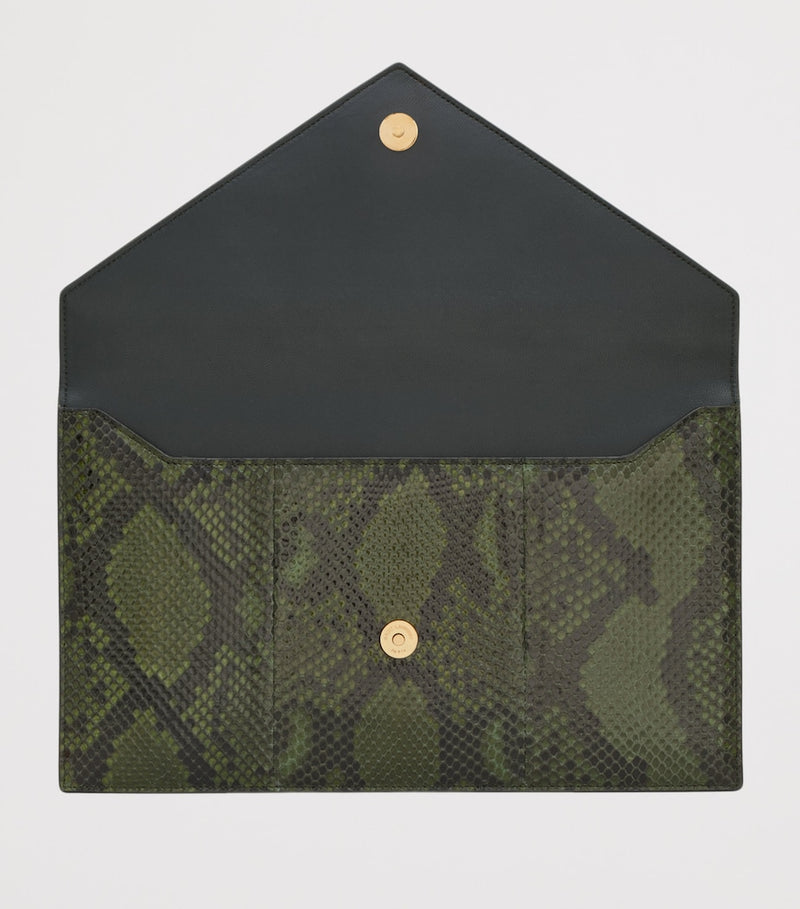 Saint Laurent large envelope Cassandre pouch python skin - British product
