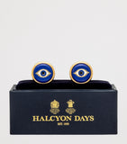 Halcyon Days gold and enamel Evil Eye cufflinks, UK version
