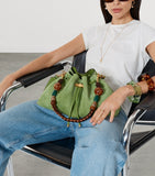 Jimmy Choo medium suede Cinch beaded bucket bag, UK version