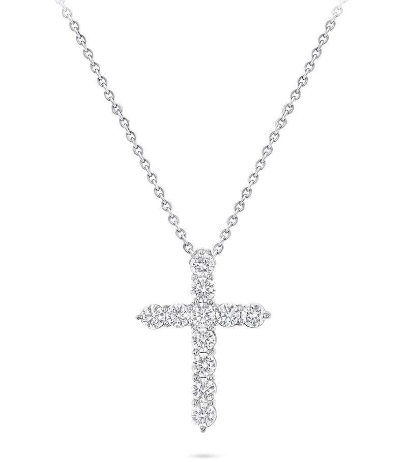 Graff white gold diamond necklace cross design 40cm, UK version