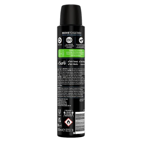 Sure Men Anti-Perspirant Spray Invisible Ice Fresh 200ml (British brand)