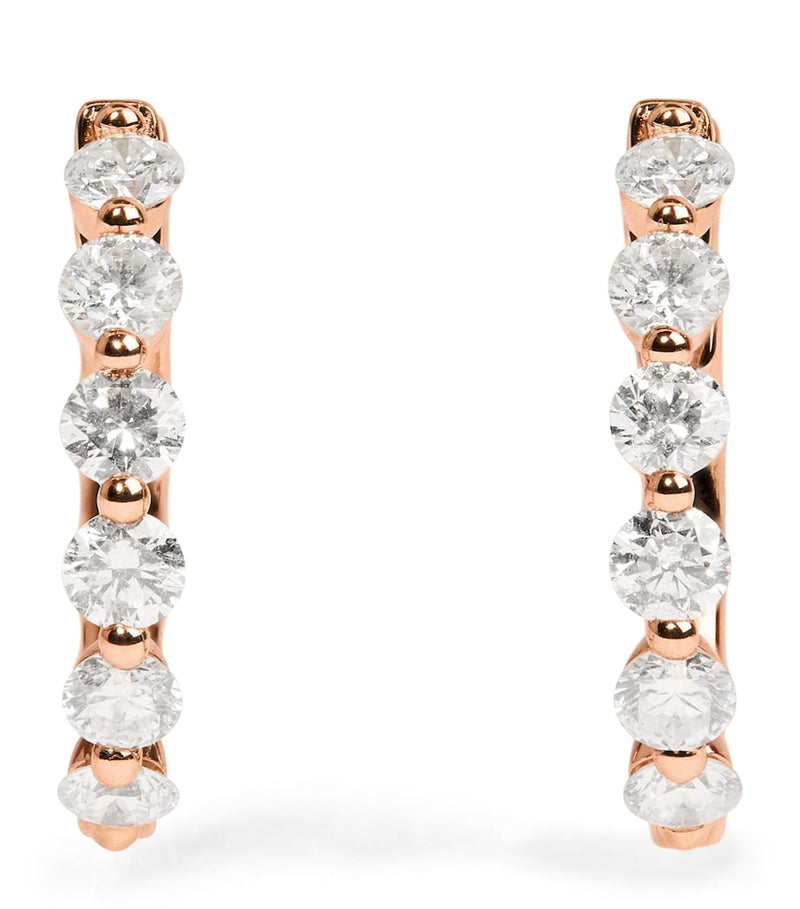 Harrods rose gold diamond hoop earrings 0.50ctw, imported from the UK