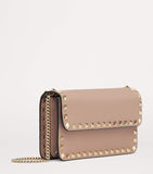 Valentino Garavani Rockstud chain wallet leather, UK version