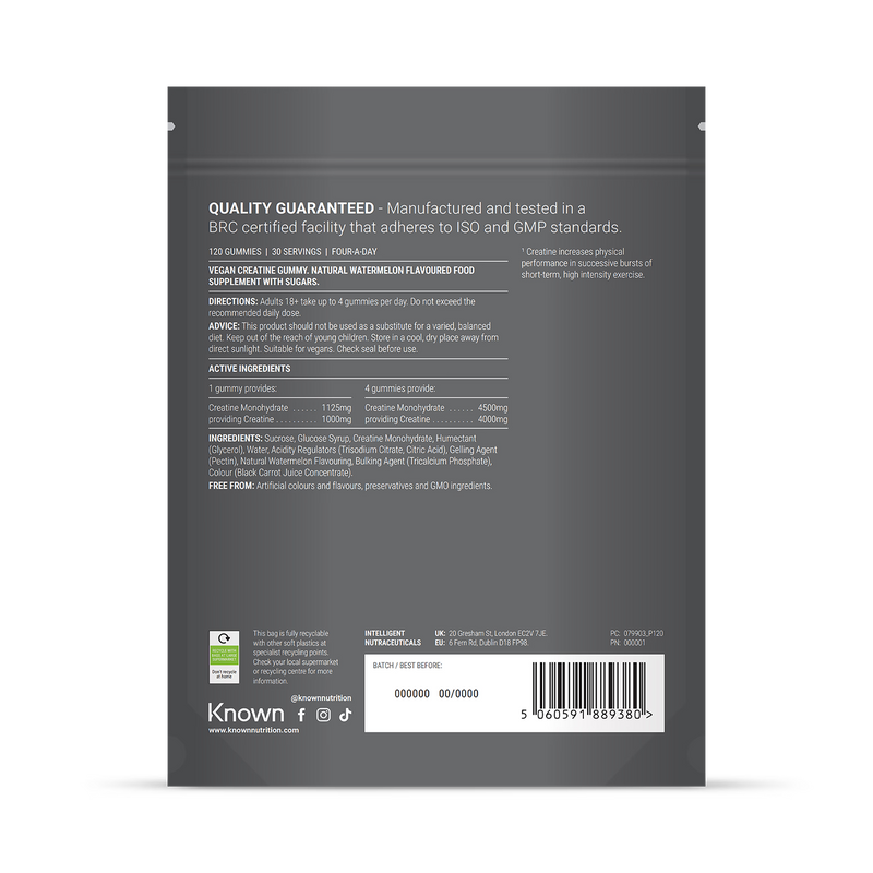 Known creatine gummies watermelon flavour 120 gummies - British product