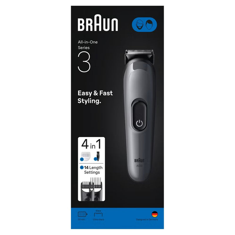Braun beard trimmer Series 3 BT3420 black, UK version