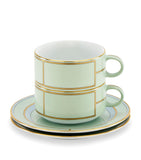 GINORI 1735 Verde teacup and saucer set of 2 - British product