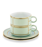 GINORI 1735 Verde teacup and saucer set of 2 - British product