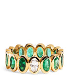SHAY yellow gold diamond and emerald eternity ring (British brand)