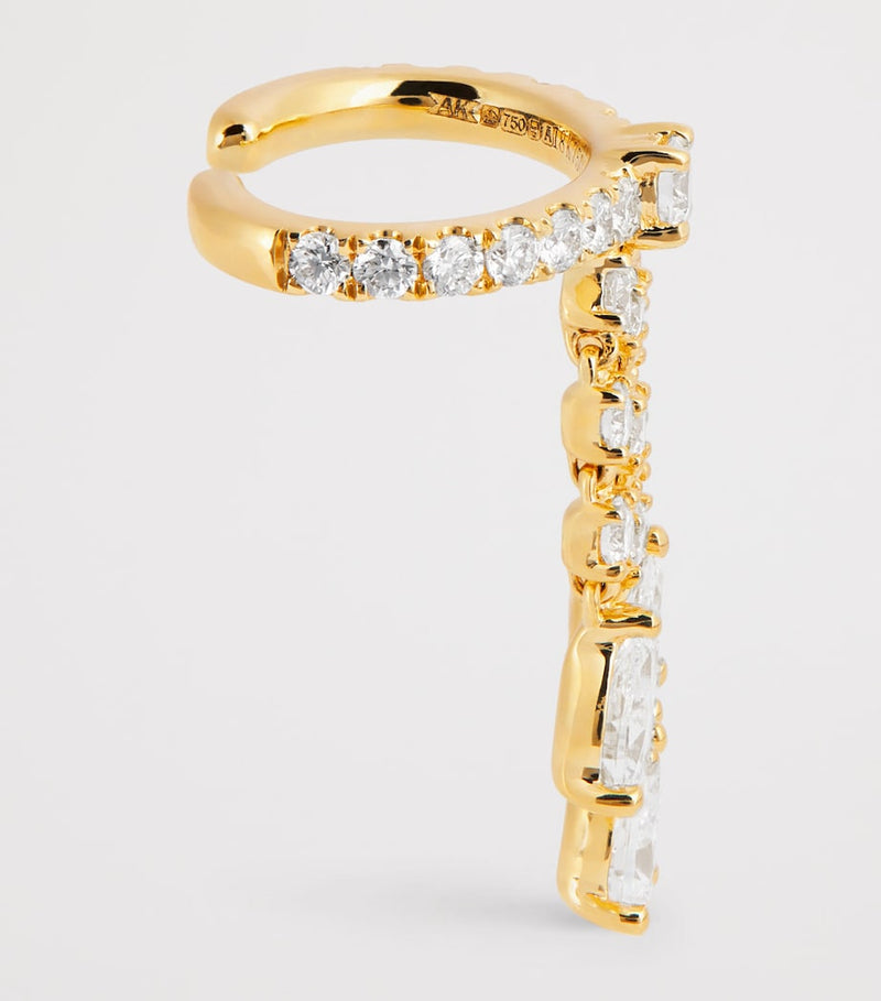 Anita Ko yellow gold diamond fringe ear cuff, UK version