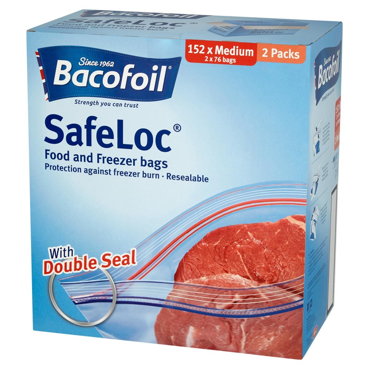 Bacofoil Safeloc® Food and Freezer Medium Bags,152 Pack - McGrocer