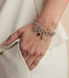 Astrid & Miyu rhodium-plated January birthstone charm - British product