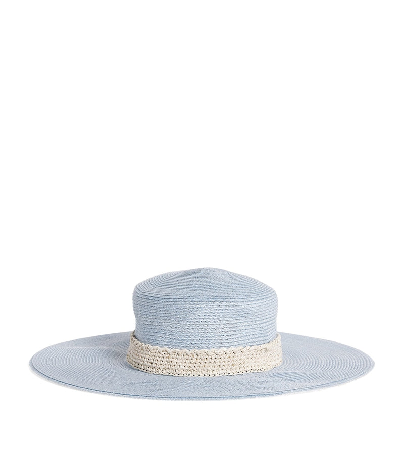 Eleventy hemp sunhat wide brim sequin linen band, imported from the UK