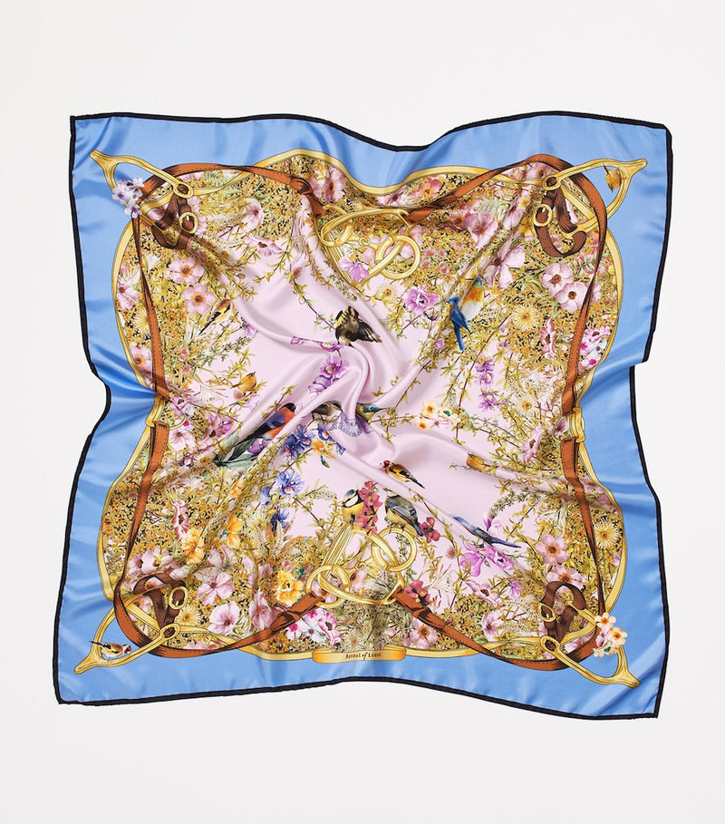 Aspinal of London silk scarf Edwardian garden 140x140cm, imported from the UK
