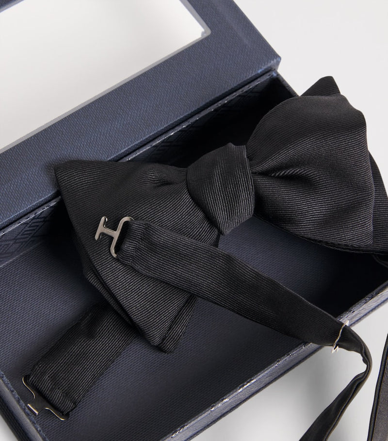 Eton silk bow tie pre-tied ribbed finish, UK version
